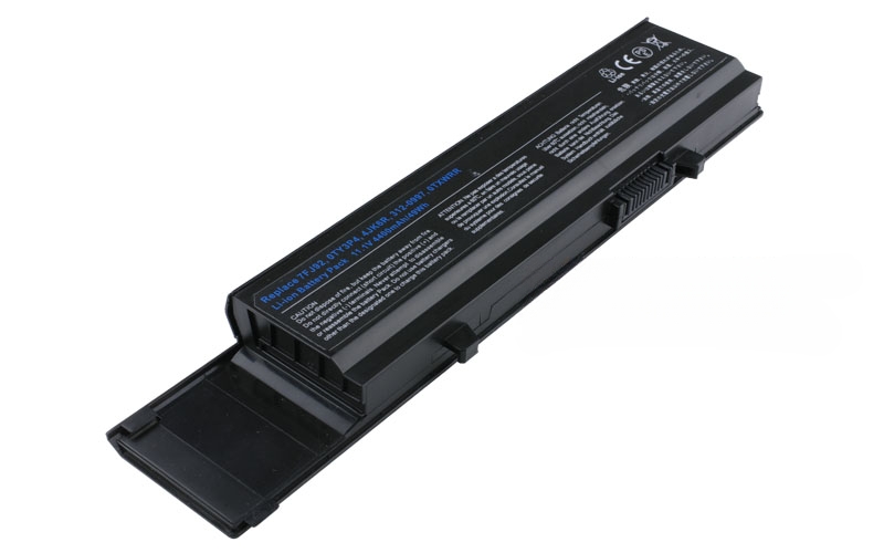 11.1V 5200mAh/58Wh 6-Cell Battery for Dell Vostro 3400 3500 3700 (P/N: 312-0997 7FJ92 4JK6R 0TY3P4) – Front view top 45° angle