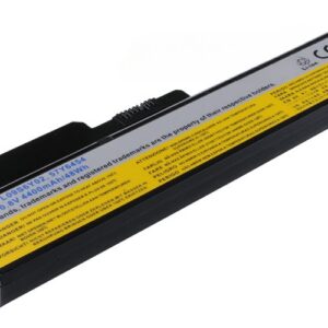 11.1V 56Wh 6-Cell Battery for Lenovo IdeaPad G470 G560 Z460 Z560 V360 V470 (P/N: 57Y6454 L08S6Y21 L09S6Y02) – Front view top 45° angle