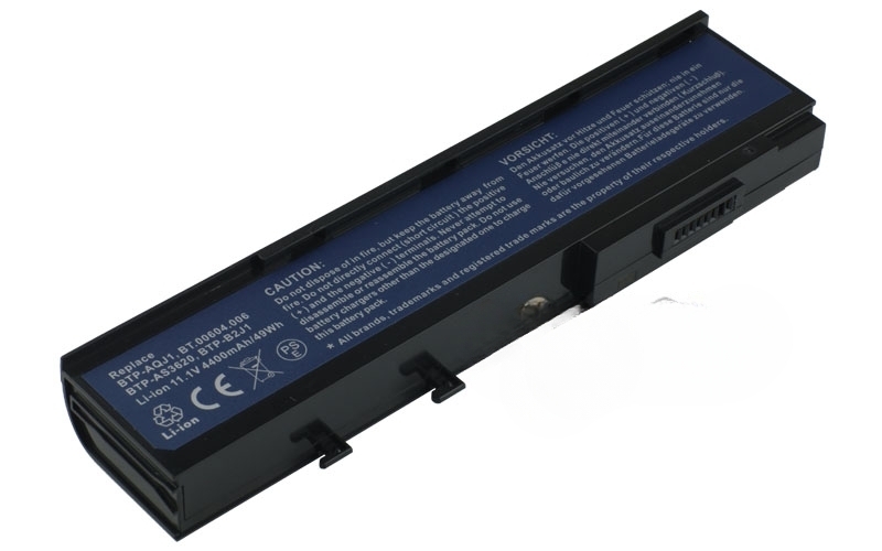 11.1V 58Wh 6-Cell Battery for Acer Aspire 2420 2920 3640 5550 Acer TravelMate 3250 3280 6292 6293 6492 6593 (P/N: BTP-ANJ1 BTP-ARJ1 GARDA31 GARDA32) – Front view top 45° angle