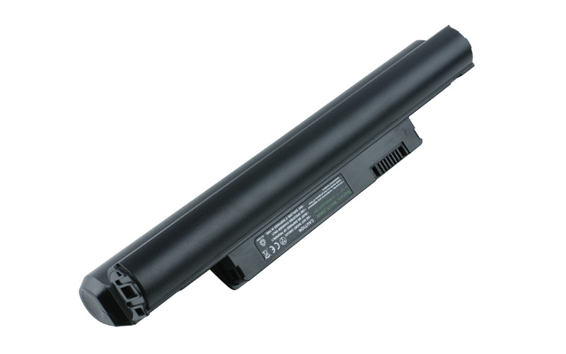 11.1V 58Wh 6-Cell Battery for Dell Inspiron 11z 1110 1110n Inspiron Mini 10 10n 10v 1010 1010n 1010v 1011 1011n 1011v (P/N: 0D597P 312-0867 312-0931 453-10120 H768N N533P J659N) – Front view top 45° angle