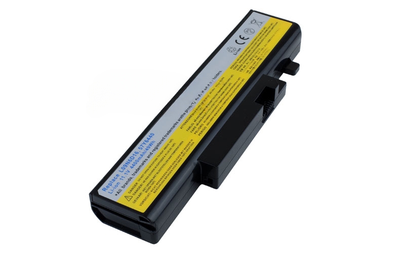 11.1V 58Wh 6-Cell Battery for Lenovo IdeaPad Y460 460A 460G 460P 560 560A 560P (P/N: 57Y6440 L09N6D16 121000916 121000917 121000918) – Front view top 45° angle