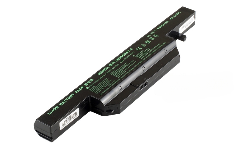 11.1V 58Wh 6-Cell Battery for Mecer W650SR (P/N: W650BAT-6 6-87-W650S-4E42) – Front view top 45° angle