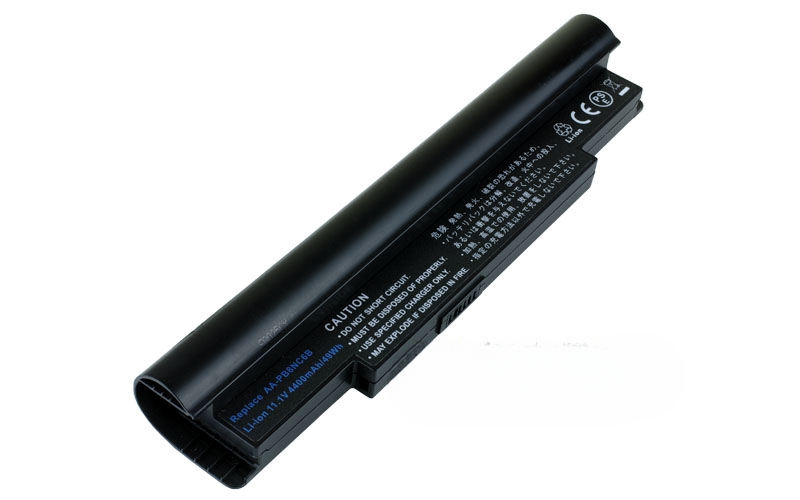 11.1V 58Wh 6-Cell Battery for Samsung NC10 NC20 N110 N120 N140 (P/N: AA-PB8NC6B AA-PB8NC8B AA-PL8NC6B) – Front view top 45° angle