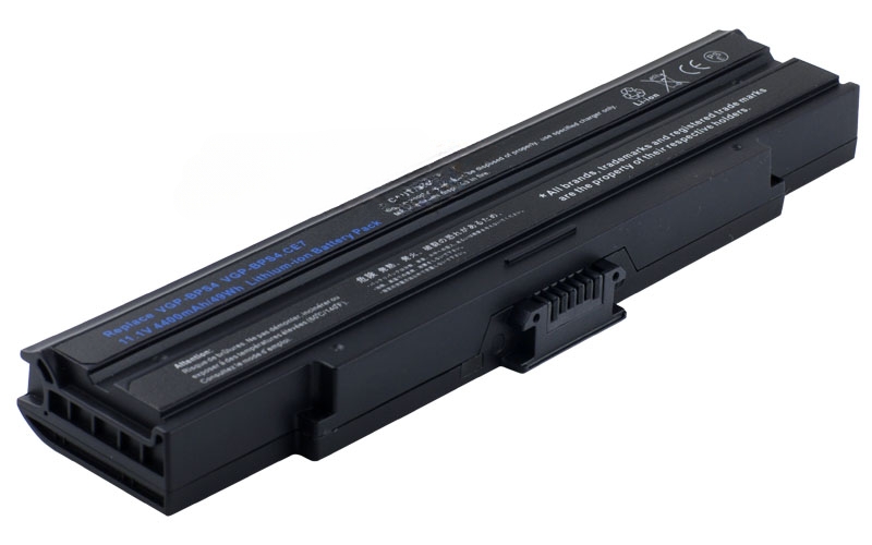11.1V 58Wh 6-Cell Battery for Sony VAIO VGN-BX740 VGN-BX760 VGN-BX540B &nbsp;VGN-BX570B (P/N: VGP-BPS4 VGP-BPS4A) – Front view top 45° angle