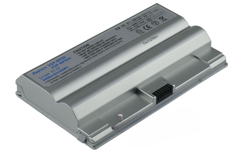 11.1V 58Wh 6-Cell Battery for Sony VAIO VGN-FZ11E VGN-FZ18E VGN-FZ21J VGN-FZ25 VGN-FZ27 VGN-FZ28 VGN-FZ290 VGN-FZ35 VGN-FZ37 (P/N: VGP-BPS8 VGP-BPS8A) <strong><span style= – Front view top 45° angle