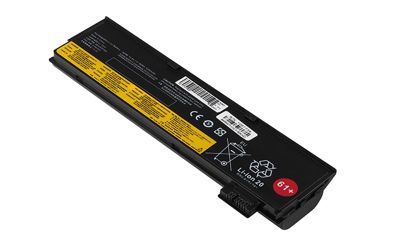 11.1V 58Wh battery for Lenovo ThinkPad T470 T570 P51S (P/N: 01AV422 01AV423 01AV424 01AV425 01AV426) – Front view top 45° angle