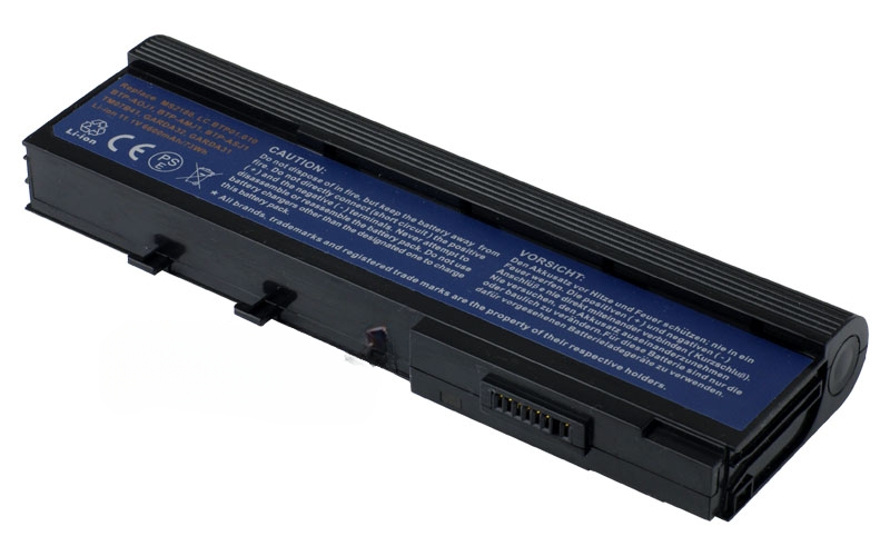 11.1V 73Wh 9-Cell Battery for Acer Aspire 3620 3670 5560 Acer Extensa 4230 Acer TravelMate 2420 2470 3240 4520 4720 4320 6292 6593 (P/N: BTP-ANJ1 BTP-AQJ1 BTP-ARJ1) – Front view top 45° angle