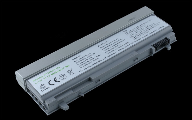 11.1V 73Wh 9-Cell Battery for Dell Latitude E6400 E6410 E6500 E6510 Dell Precision M2400 M4400 M4500 (P/N: 312-0748 312-0754 312-0917 KY477 U844G PT434 451-10583 FU571 GU715) – Front view top 45° angle