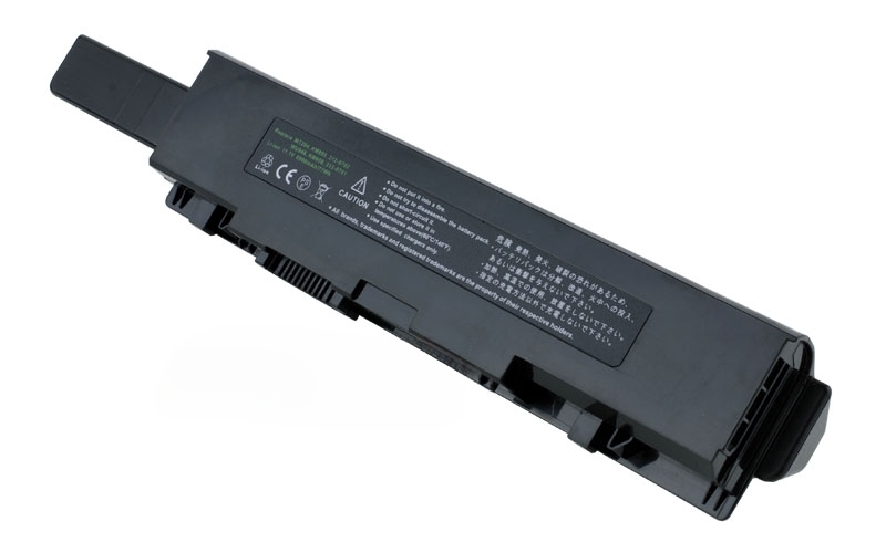 11.1V 73Wh 9-Cell Battery for Dell Studio 1535 1536 1537 1555 1557 1558 PP33L PP39L (P/N: KM958 KM965 WU946 RM855 312-0701 312-0702) – Front view top 45° angle