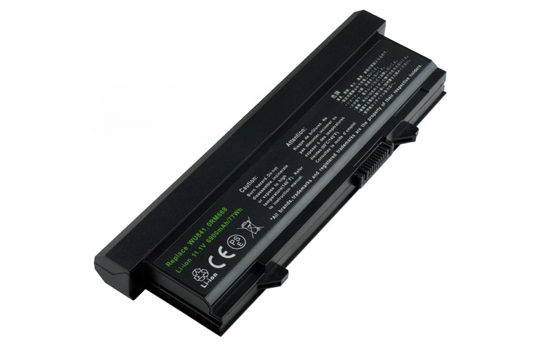 11.1V 7800mAh/87Wh Battery for Dell Latitude E5400 E5410 E5500 E5510 (P/N: 0RM668 312-0762 312-0769 312-0902 451-10616 451-10617 KM742 KM769 KM771 WU841) – Front view top 45° angle
