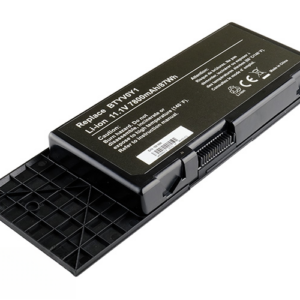11.1V 87Wh 9-Cell Battery for Dell Alienware M17x R3 R4 Series (P/N: BTYVOY1 C0C5M 318-0397 5WP5W 05WP5W 07XC9N) – Front view top 45° angle