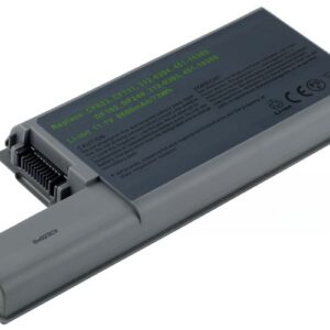 11.1V 87Wh 9-Cell Battery for Dell Latitude D820 D830 Dell Precision M65 M4300 (P/N: CF623 CF704 XD739 YD624 312-0394 451-10308) – Front view top 45° angle