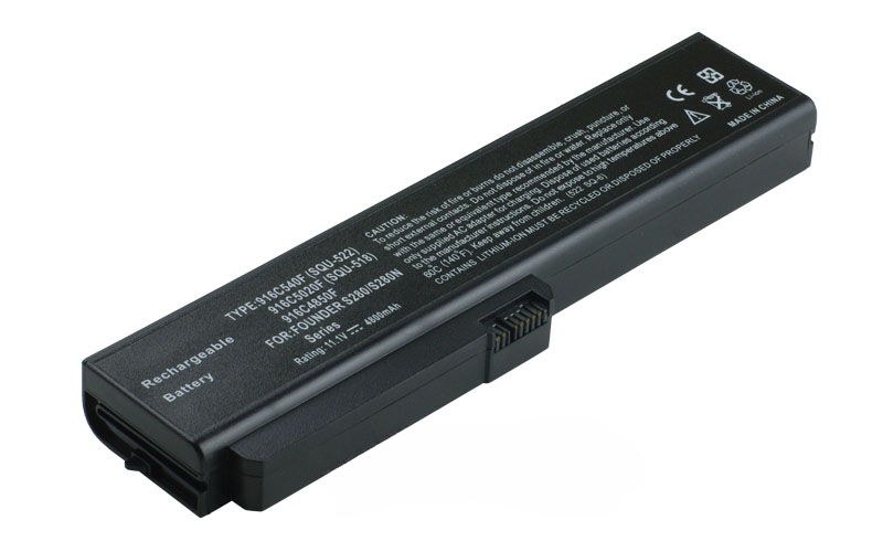 11.1V&nbsp;4400mAh/49Wh 6-Cell Battery for Fujitsu Siemens Amilo&nbsp;Pro V3205 V3206 Si1520 (P/N:&nbsp;SQU-518&nbsp;SQU-522&nbsp;916C4850F&nbsp;916C5020F 3UR18650F-2-QC12W) – Front view top 45° angle