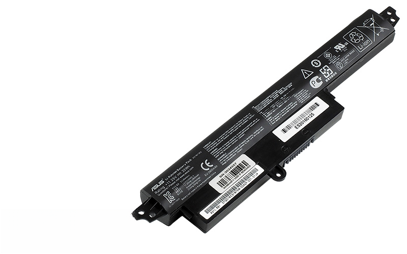 11.25V 2600mAh/29Wh 3-Cell battery for ASUS VivoBook X200CA F200CA X200M X200MA (P/N: A31N1302 A31LMH2) – Front view top 45° angle