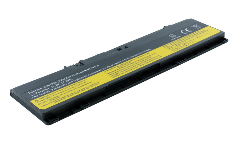 11.2V 2200mAh/27.3Wh Li-Polymer Battery for Lenovo ThinkPad X300 X301 (P/N: FRU 42T4518 ASM 42T4519 43R1965) – Front view top 45° angle