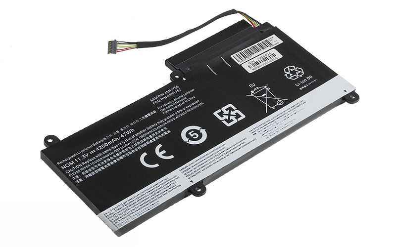 11.3V 41Wh 3-Cell Li-Polymer Battery for Lenovo ThinkPad E450 E455 E460 E465 E470 E475 (P/N: 45N1754 45N1755 45N1756 45N1757) – Front view top 45° angle