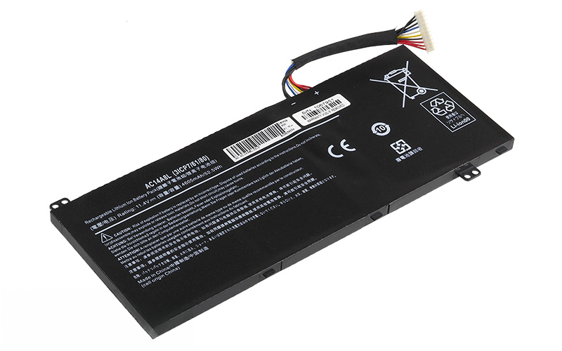 11.4V 52Wh 3-Cell Li-Poly battery for Acer Aspire V17 Nitro VN7-791G-7631 V15 Nitro VN7-572G (P/N: AC14A8L AC15B7L KT.0030G.001) – Front view top 45° angle