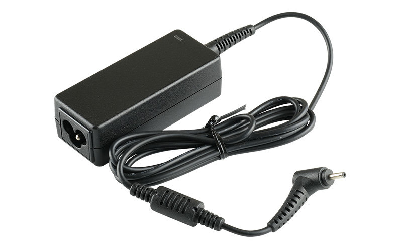 12V 3A 36W Charger with 3.0mm/1.1mm Tip for Mecer Chromebook V2 – Angled front – 3 sides visible