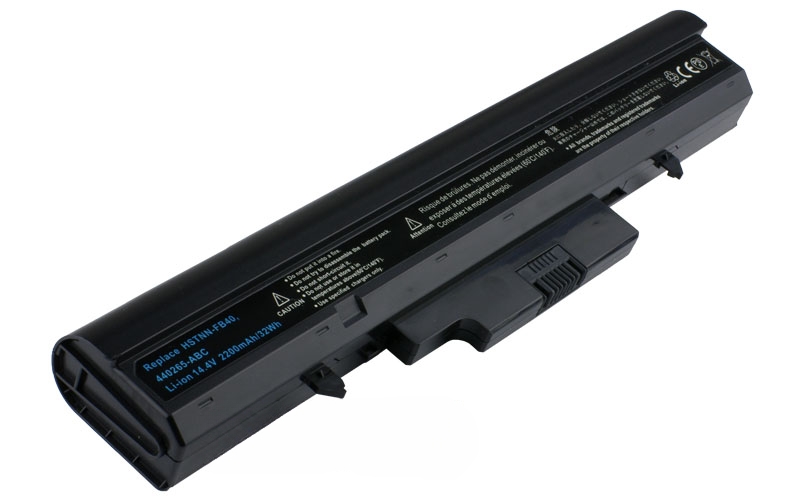 14.4V 37Wh 4-Cell Battery for HP 510 530 (P/N: HSTNN-FB40 HSTNN-IB44 440264-ABC 440265-ABC 443063-001) – Front view top 45° angle