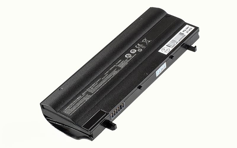14.8V 2200mAh/33Wh 4-cell battery for Mecer W310CZ (P/N: W310BAT-4) – Front view top 45° angle
