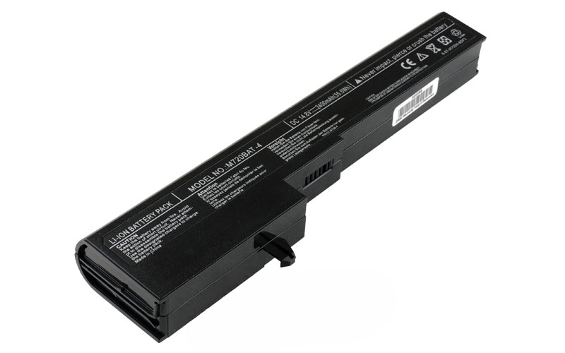 14.8V 2400mAh/36Wh 4-Cell Battery for Mecer M72 M720 M722 M725 M73 (P/N: M720BAT-4 M720BAT-8) – Front view top 45° angle