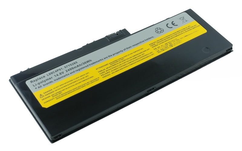 14.8V 2400mAh/36Wh Li-Polymer Battery for Lenovo IdeaPad U350 U350W (P/N: 57Y6265 L09C4P01) – Front view top 45° angle