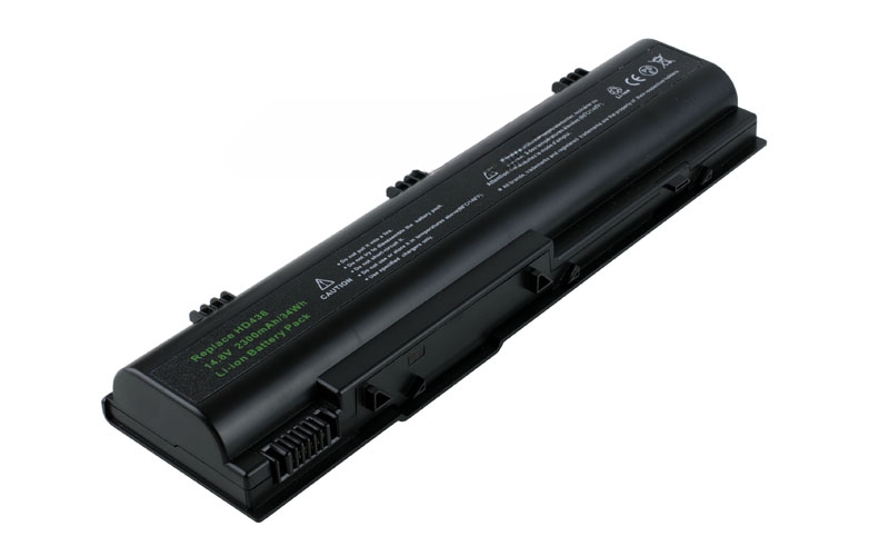 14.8V 2600mAh/38Wh 4-Cell Battery for Dell Inspiron 1300 B120 B130 (P/N: HD438) – Front view top 45° angle