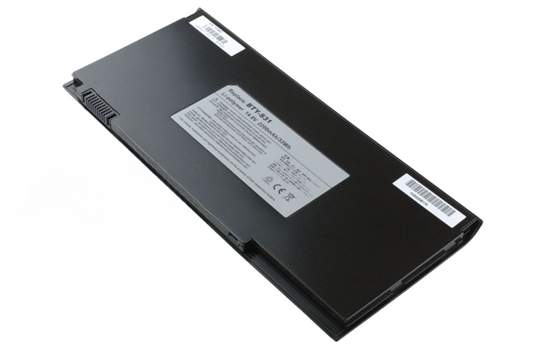 14.8V 2600mAh/38Wh Li-Polymer Battery for MSI X320 X340 X360 X370 X410 X420 X430 X620 (P/N: BTY-S31) – Front view top 45° angle