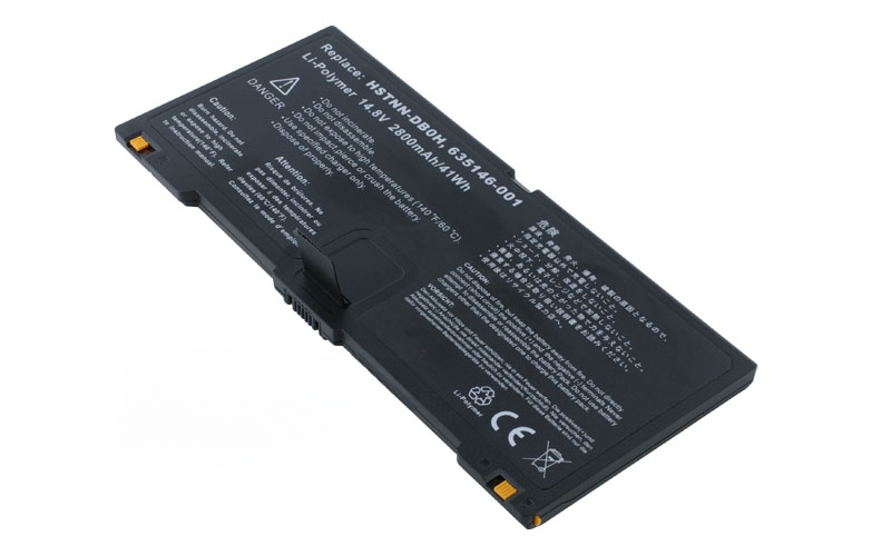 14.8V 2800mAh/41Wh Li-Polymer Battery for HP ProBook 5330m (P/N: HSTNN-DB0H FN04 635146-001 QK648AA) – Front view top 45° angle