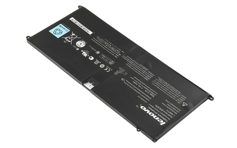 14.8V 3700mAh/54Wh Lenovo IdeaPad Yoga 13 U300s battery (P/N: L10M4P12) – Front view top 45° angle