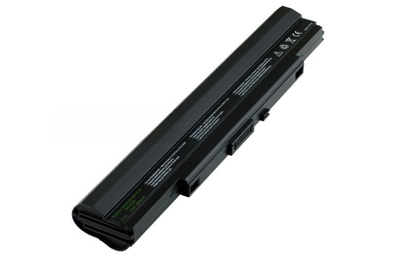 14.8V 4400mAh/65Wh 8-Cell Battery for ASUS UL30 UL30A UL50 UL50Ag UL50Vt UL80Vt U33J U35F U43Jc U52F U53J (P/N: A42-UL30 A42-UL50 A42-UL80 A41-U53 A42-U53) – Front view top 45° angle