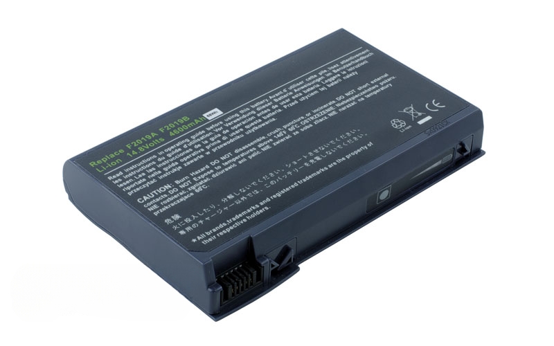 14.8V 4400mAh/65Wh 8-Cell Battery for HP OmniBook 6000 6100 VT6200 XT6050 HP Pavilion N6100 N6400 (P/N: F2019A F2019B 3UR18650F-2-QC-RT2)<br /> – Front view top 45° angle