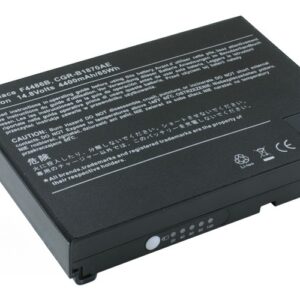 14.8V 5200mAh/77Wh 8-Cell battery for HP Pavilion ZE1200 Proline Z500 Sahara G200B G200N Fujitsu Siemens Amilo M7300 M7800 M8300 Acer Aspire 1300 1310 (P/N: F4486A F4486B XF328 CGR-B1870AE) – Front view top 45° angle