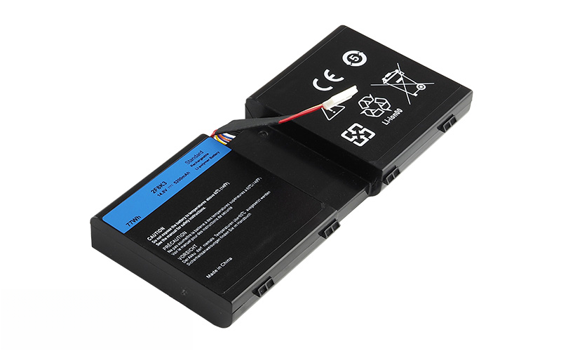 14.8V 77Wh 8-Cell Battery for Dell Alienware 17 Series 18 series (P/N: 2F8K3 0G33TT 0KJ2PX) – Front view top 45° angle