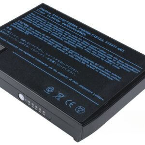 14.8V 77Wh 8-Cell Battery for HP Compaq NX9000 NX9010 HP Pavilion ZE4000 ZE4300 ZE5000 Compaq Evo N1010V N1050V Compaq Presario 2100 2500 (P/N: F4809A HSTNN-DB13 HSTNN-IB13 916-2160) – Front view top 45° angle