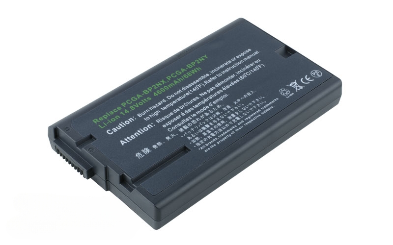14.8V 77Wh 8-Cell Battery for Sony VAIO PCG-23P PCG-FR55 PCG-FRV27 PCG-GRT750 PCG-GRV7P PCG-NV209 VGN-K50B (P/N: PCGA-BP2NX PCGA-BP2NY) – Front view top 45° angle