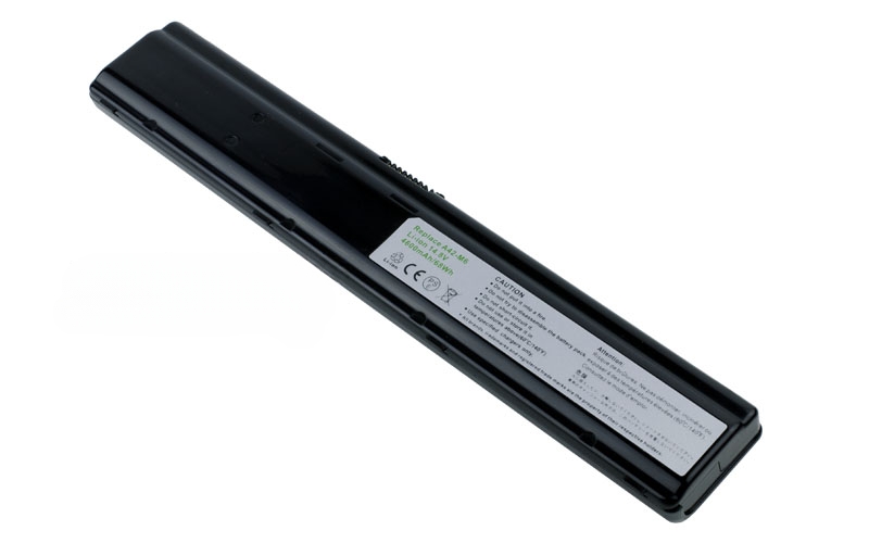 14.8V&nbsp;5200mAh/77Wh 8-Cell Battery for ASUS M6 M6000 M67 M6700 M68 M6800 (P/N:&nbsp;90-N951B1000&nbsp;90-N998B1200&nbsp;A42-M6&nbsp;15-100360301) – Front view top 45° angle