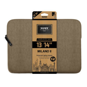140723 Port Designs Milano II Eco 13 14 inch Universal Laptop Sleeve Desert Brown wr 01a