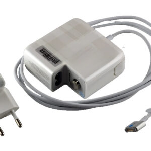 16.5V 3.65A 60W MagSafe AC Adaptor for Apple MacBook MA254LL/A MA255LL/A MA699LL/A MA700LL/A MB061LL/A MB062LL/A MB063LL/A (P/N: A1184 A1181 A1172 MA538LL/A 661-0443 661-4269 661-4485 661-4259 661-4339) – Angled front – 3 sides visible