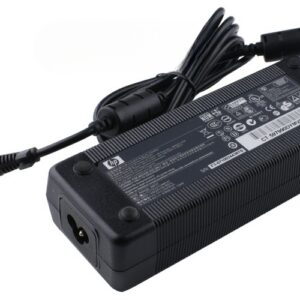 18.5V 6.5A 120W AC Adaptor for HP Compaq 8710p 8710w HP EliteBook 8540p 8540w 8730w (P/N: 382021-002 384023-001 391174-001 609941-001) – Angled front – 3 sides visible