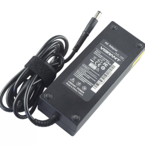18.5V 6.5A 120W AC Adaptor for HP Compaq 8710p 8710w HP EliteBook 8540p 8540w 8730w (P/N: 382021-002 384023-001 391174-001 609941-001) – Angled front – 3 sides visible