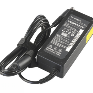 19.5V 3.34A 65W AC Adaptor for Dell Inspiron 1520 1521 1525 Latitude D600 D620 Vostro 1440 1450 (P/N: 310-4002 450-11061 7W104 XK850) – Angled front – 3 sides visible