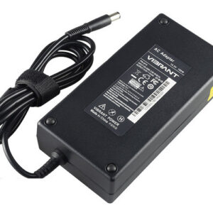 19.5V 9.23A 180W AC Adapter for Dell G5 15 5590 G7 17 7790 (7.4mm/5.0mm round tip with middle pin) – Angled front – 3 sides visible