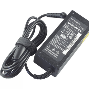 19V/20V 3.42A/3.25A 65W AC Adaptor for Fujitsu Siemens AMILO D5500 AMILO PRO V2020 ESPRIMO MOBILE V5535 LIFEBOOK A4170 (P/N: 12-01793-01 21-92441-02 76-01B651-5A) – Angled front – 3 sides visible