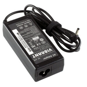 19V 3.42A 65W AC Adapter for HP Envy 13-1001tx HP 15-1003tx HP 15-1150nr (P/N: 517199-001 535629-001 HSTNN-DA11 VE023AA ADP-65LH BA) – Angled front – 3 sides visible