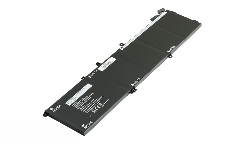 1P6KD 4GVGH Battery for Dell XPS 15 9550 Precision 5510 (P/N: 11.4V 68Wh 6-Cell Li-Poly) – Front view top 45° angle