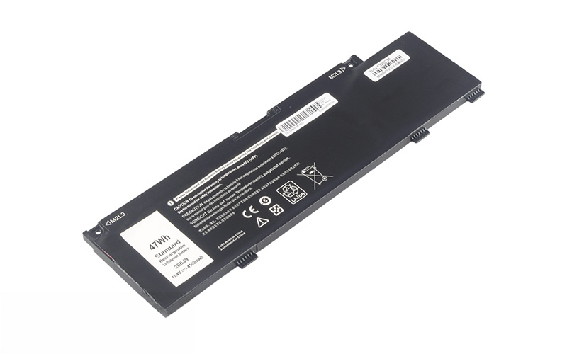 266J9 M4GWP PN1VN Battery for Dell G3 3590 3790 3779 G5 5590 G7 7590 7790 (11.4V 47Wh 3-Cell Li-Poly) – Front view top 45° angle