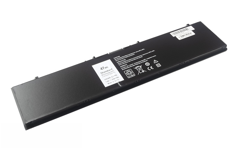 34GKR 451-BBFT 451-BBFY F38HT PFXCR T19VW Battery for Dell Latitude E7440 E7450 (7.7V 52Wh 2-Cell Li-Poly) – Front view top 45° angle