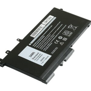 3DDDG 93FTF GJKNX Battery for Dell Latitude E5580 E5480 E5280 Precision M3520 M3530 (11.4V 47Wh 3-Cell Li-Polymer) – Front view top 45° angle