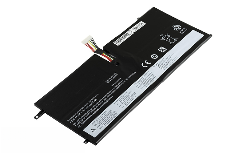 45N1070 45N1071 Battery for Lenovo ThinkPad X1 Carbon (3443) (3444) (3448) (3460) (3462) (3463) - 14.8V 47Wh 4-Cell Li-Polymer – Front view top 45° angle